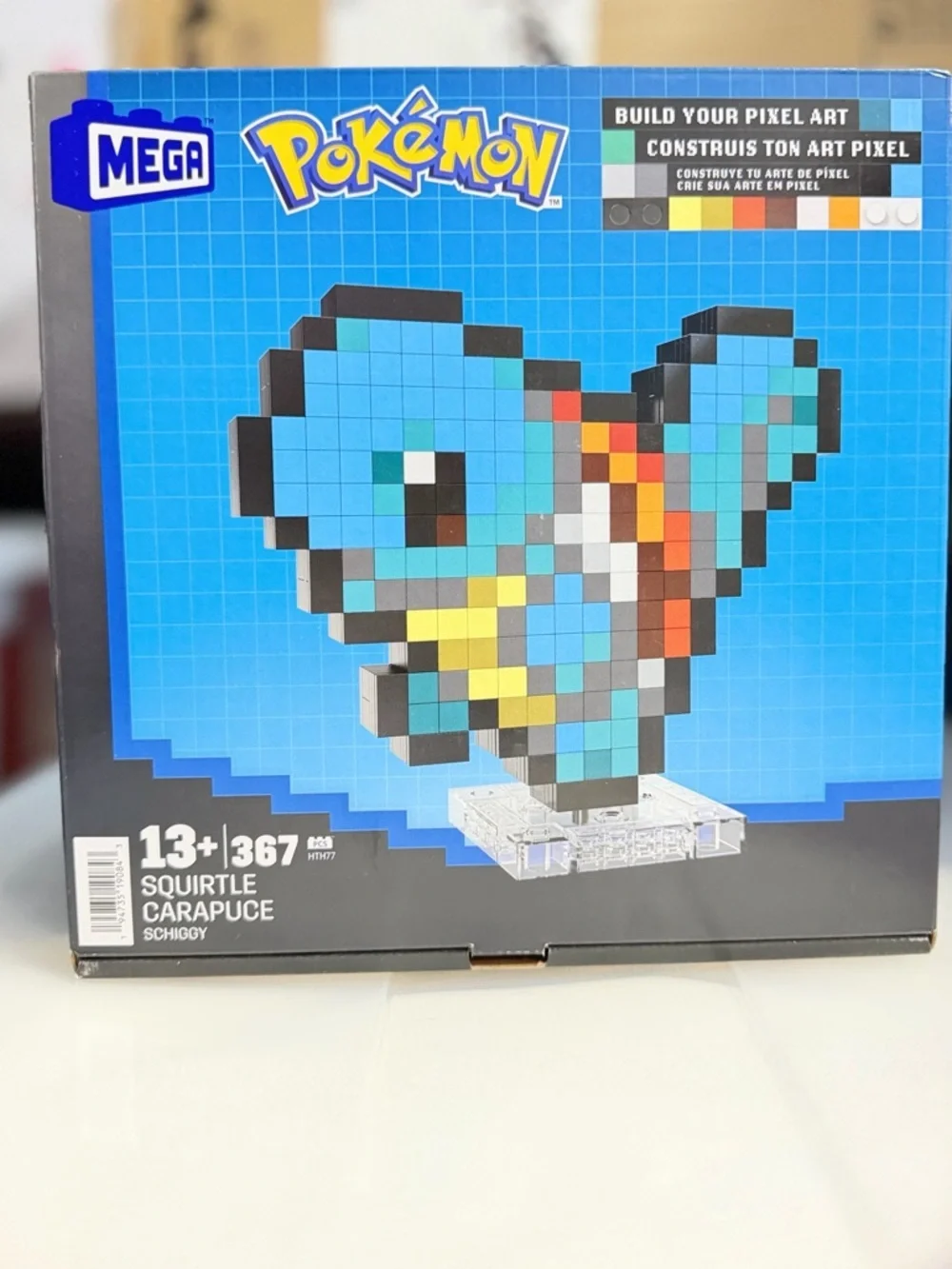 Mega Pokémon Pixel Art Squirtle Figure - Blue